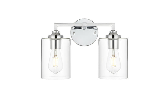 Elegant Furniture & Lighting - Mayson 2 light Chrome and Clear Bath Sconce - LD7315W14CH veiw 1