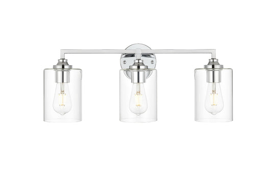 Elegant Furniture & Lighting - Mayson 3 light Chrome and Clear Bath Sconce - LD7315W23CH veiw 1