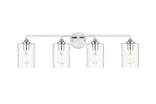 Elegant Furniture & Lighting - Mayson 4 light Chrome and Clear Bath Sconce - LD7315W33CH veiw 1