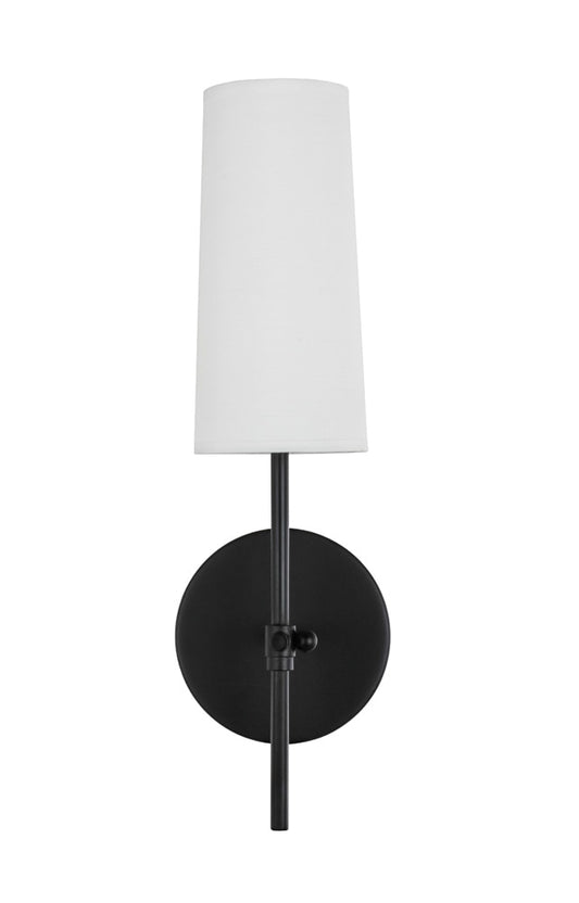 Elegant Furniture & Lighting - Mel 1 light Black and White shade wall sconce - LD6004W5BK veiw 1