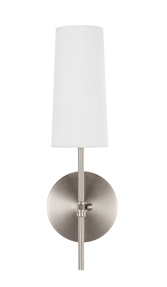 Elegant Furniture & Lighting - Mel 1 light Burnished Nickel and White shade wall sconce - LD6004W5BN veiw 1