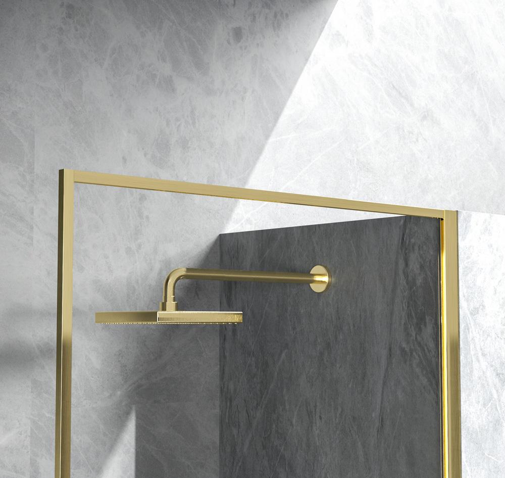 Elegant Furniture & Lighting - Melbourne Fixed framed shower door 35 x 76 Brushed Gold - SD188-3576BGD veiw 6