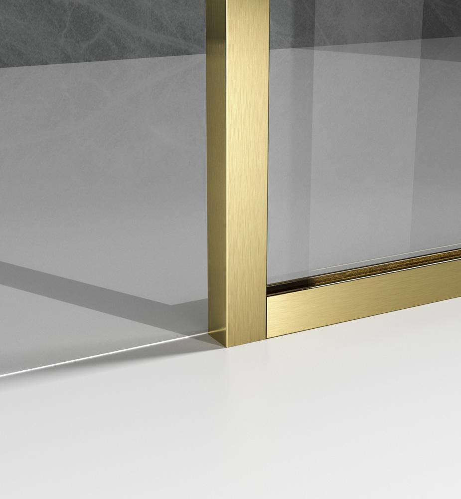 Elegant Furniture & Lighting - Melbourne Fixed framed shower door 35 x 76 Brushed Gold - SD188-3576BGD veiw 7