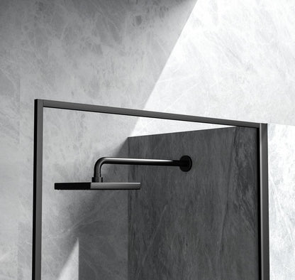 Elegant Furniture & Lighting - Melbourne Fixed framed shower door 35 x 76 Matte Black - SD188-3576MBK veiw 6