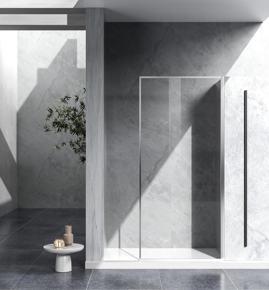 Elegant Furniture & Lighting - Melbourne Fixed framed shower door 35 x 76 Polished Chrome - SD188-3576PCH veiw 1