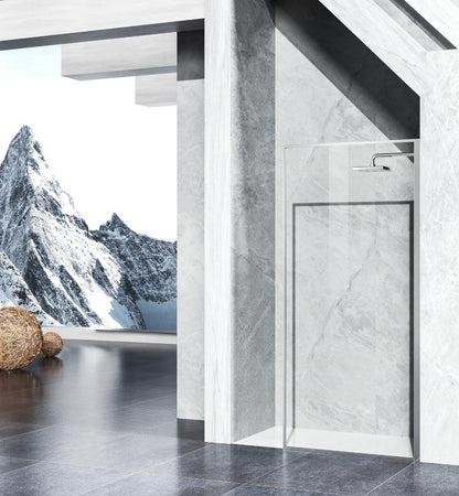 Elegant Furniture & Lighting - Melbourne Fixed framed shower door 35 x 76 Polished Chrome - SD188-3576PCH veiw 3