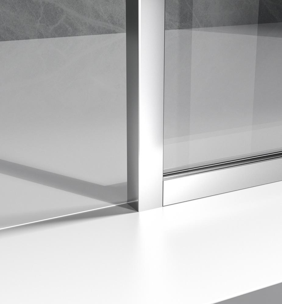 Elegant Furniture & Lighting - Melbourne Fixed framed shower door 35 x 76 Polished Chrome - SD188-3576PCH veiw 7