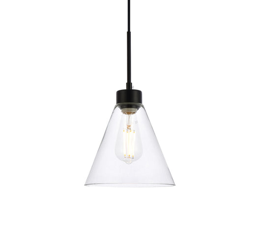 Elegant Furniture & Lighting - Mera 1 light black pendant - LD2501BK veiw 1