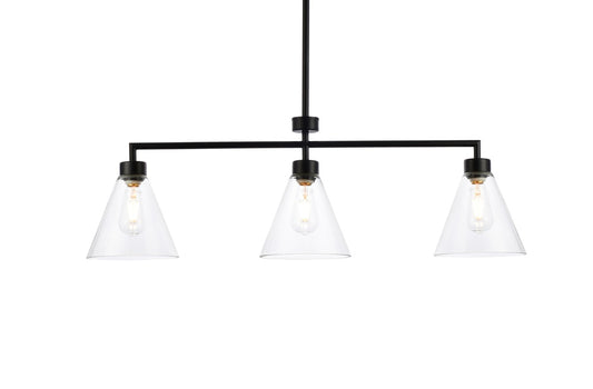 Elegant Furniture & Lighting - Mera 3 lights black pendant - LD2502BK veiw 1