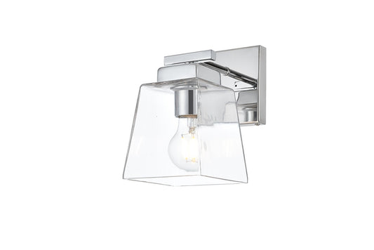 Elegant Furniture & Lighting - Merrick 1 light Chrome and Clear Bath Sconce - LD7312W5CH veiw 1