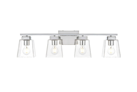 Elegant Furniture & Lighting - Merrick 4 light Chrome and Clear Bath Sconce - LD7312W32CH veiw 1
