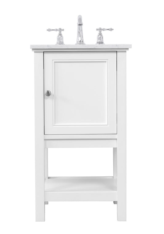 Elegant Furniture & Lighting - Metropolis 19 in. Single bathroom vanity set in White - VF27019WH veiw 1