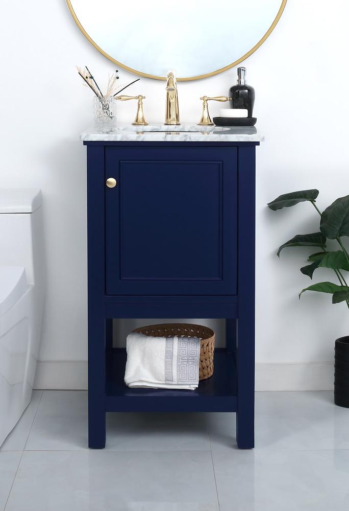 Elegant Furniture & Lighting - Metropolis 19 inch Single bathroom vanity in Blue - VF27019BL veiw 9