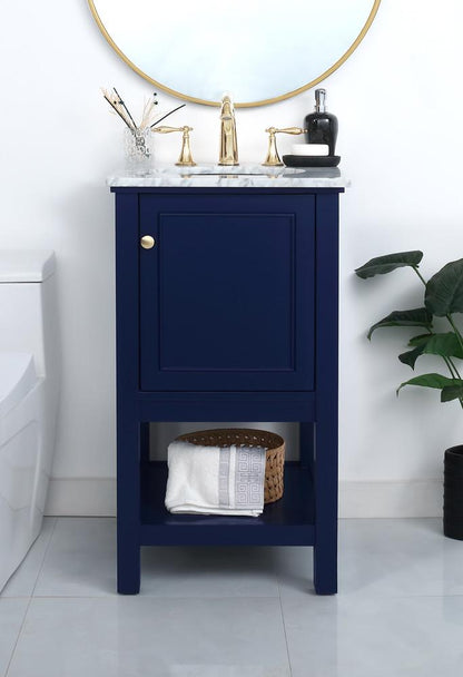 Elegant Furniture & Lighting - Metropolis 19 inch Single bathroom vanity in Blue - VF27019BL veiw 9