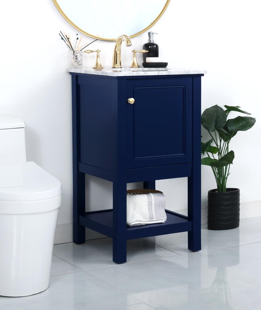 Elegant Furniture & Lighting - Metropolis 19 inch Single bathroom vanity in Blue - VF27019BL veiw 10