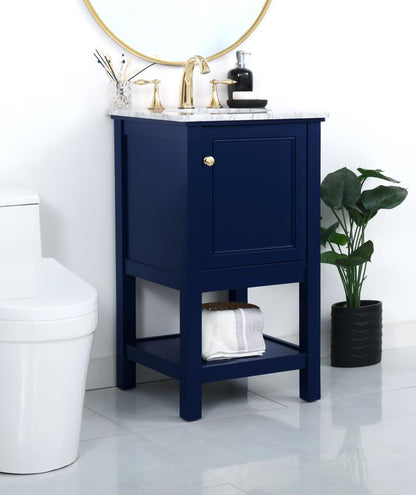Elegant Furniture & Lighting - Metropolis 19 inch Single bathroom vanity in Blue - VF27019BL veiw 10