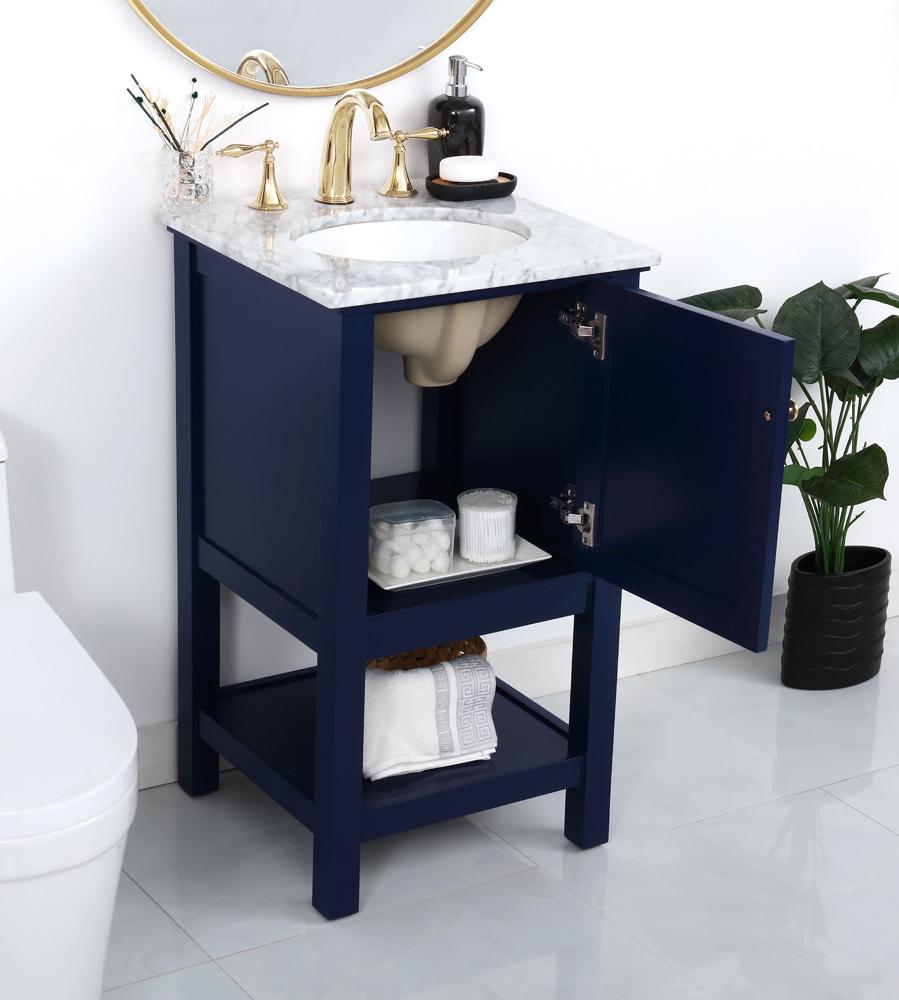 Elegant Furniture & Lighting - Metropolis 19 inch Single bathroom vanity in Blue - VF27019BL veiw 11