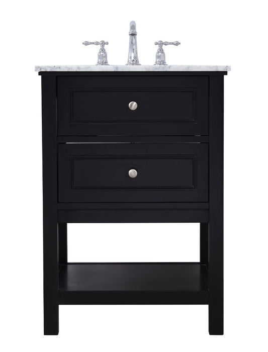 Elegant Furniture & Lighting - Metropolis 24 in. Single bathroom vanity set in Black - VF27024BK veiw 1