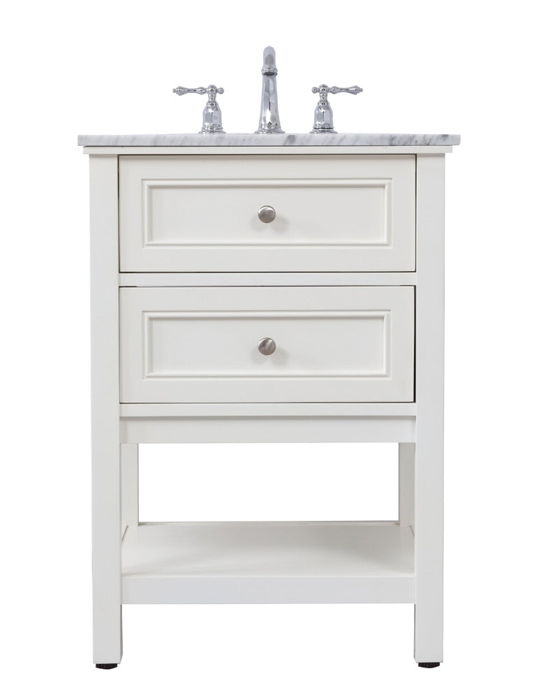 Elegant Furniture & Lighting - Metropolis 24 in. Single bathroom vanity set in White - VF27024WH veiw 1