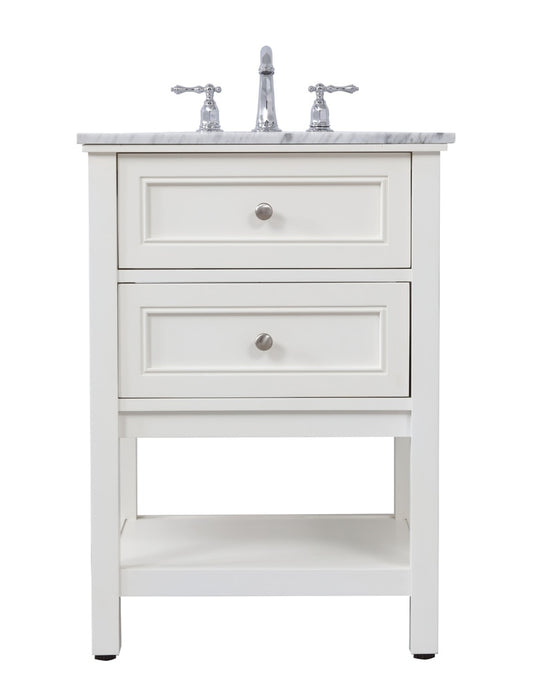 Elegant Furniture & Lighting - Metropolis 24 in. Single bathroom vanity set in White - VF27024WH veiw 1