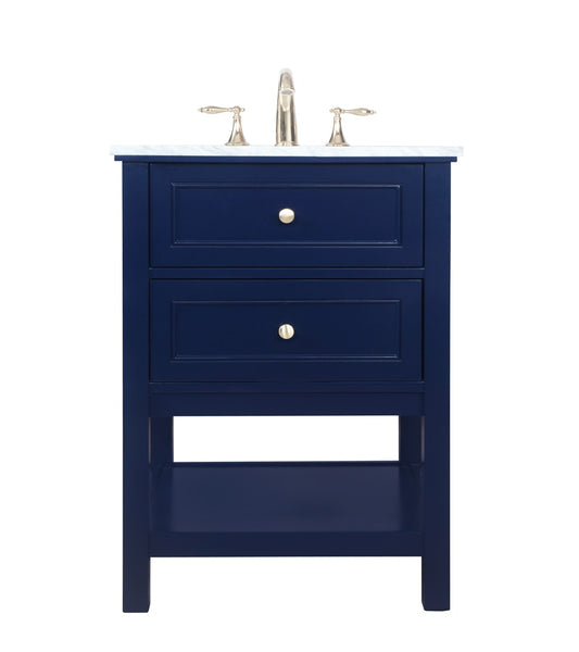 Elegant Furniture & Lighting - Metropolis 24 inch Single bathroom vanity in Blue - VF27024BL veiw 1