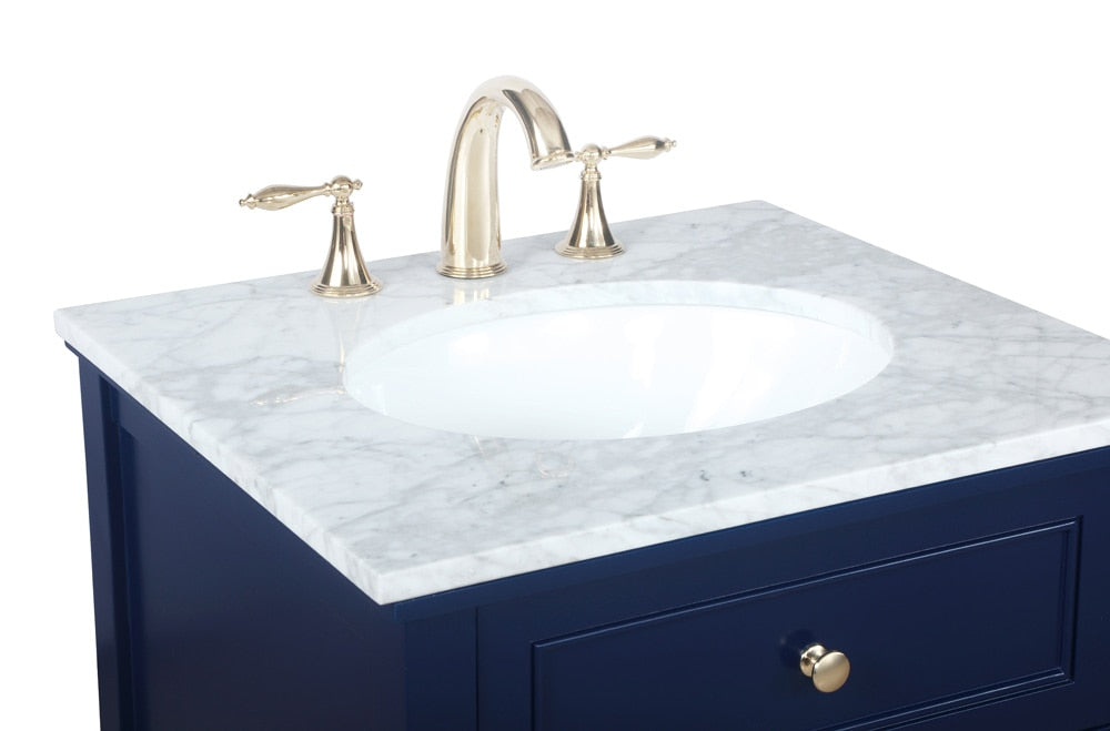 Elegant Furniture & Lighting - Metropolis 24 inch Single bathroom vanity in Blue - VF27024BL veiw 4