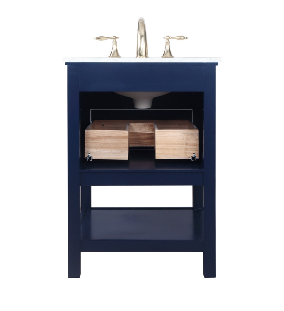 Elegant Furniture & Lighting - Metropolis 24 inch Single bathroom vanity in Blue - VF27024BL veiw 8