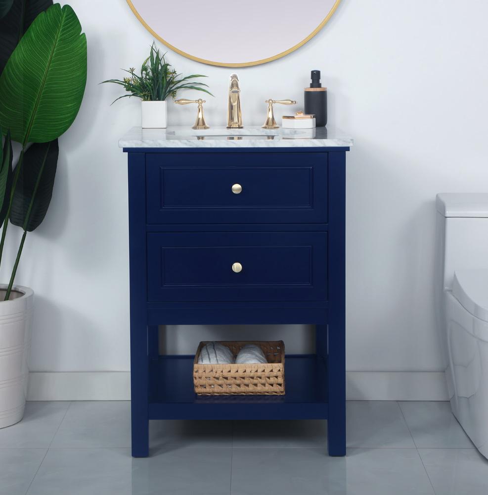 Elegant Furniture & Lighting - Metropolis 24 inch Single bathroom vanity in Blue - VF27024BL veiw 9