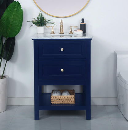 Elegant Furniture & Lighting - Metropolis 24 inch Single bathroom vanity in Blue - VF27024BL veiw 9