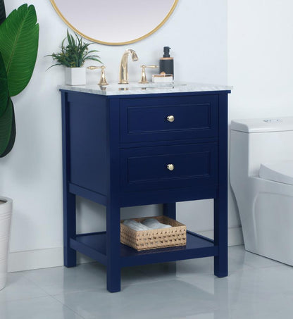 Elegant Furniture & Lighting - Metropolis 24 inch Single bathroom vanity in Blue - VF27024BL veiw 10