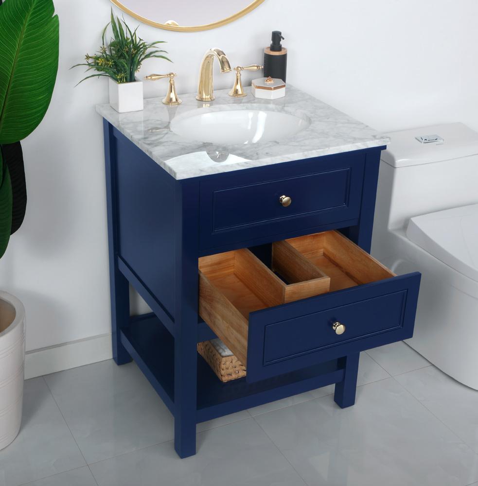 Elegant Furniture & Lighting - Metropolis 24 inch Single bathroom vanity in Blue - VF27024BL veiw 11