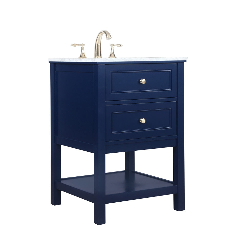 Elegant Furniture & Lighting - Metropolis 24 inch Single bathroom vanity in Blue - VF27024BL veiw 14