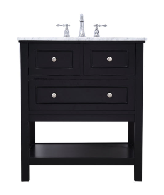 Elegant Furniture & Lighting - Metropolis 30 in. Single bathroom vanity set in Black - VF27030BK veiw 1