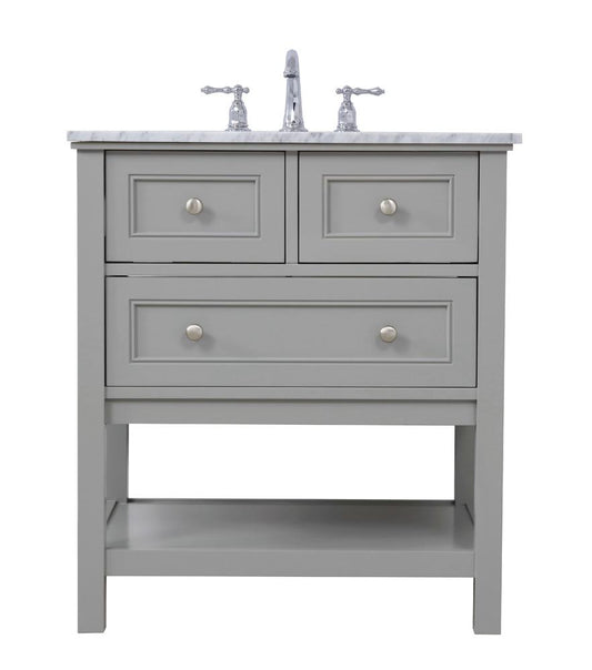 Elegant Furniture & Lighting - Metropolis 30 in. Single bathroom vanity set in Grey - VF27030GR veiw 1