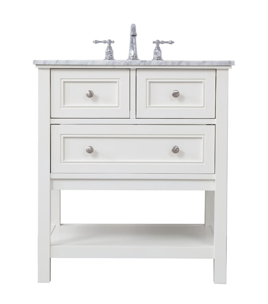 Elegant Furniture & Lighting - Metropolis 30 in. Single bathroom vanity set in White - VF27030WH veiw 1