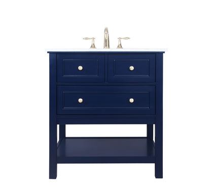 Elegant Furniture & Lighting - Metropolis 30 inch Single bathroom vanity in Blue - VF27030BL veiw 1