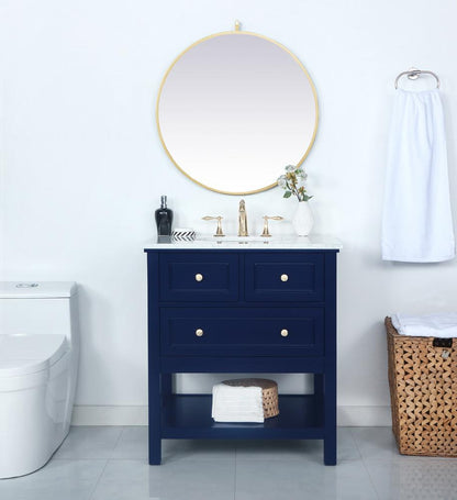 Elegant Furniture & Lighting - Metropolis 30 inch Single bathroom vanity in Blue - VF27030BL veiw 2