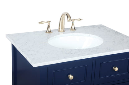 Elegant Furniture & Lighting - Metropolis 30 inch Single bathroom vanity in Blue - VF27030BL veiw 4