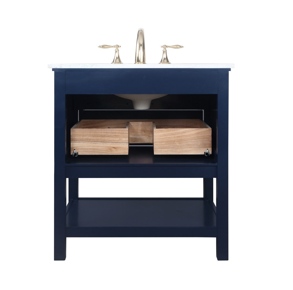 Elegant Furniture & Lighting - Metropolis 30 inch Single bathroom vanity in Blue - VF27030BL veiw 8