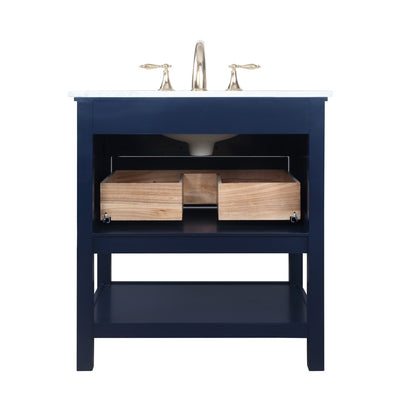 Elegant Furniture & Lighting - Metropolis 30 inch Single bathroom vanity in Blue - VF27030BL veiw 8