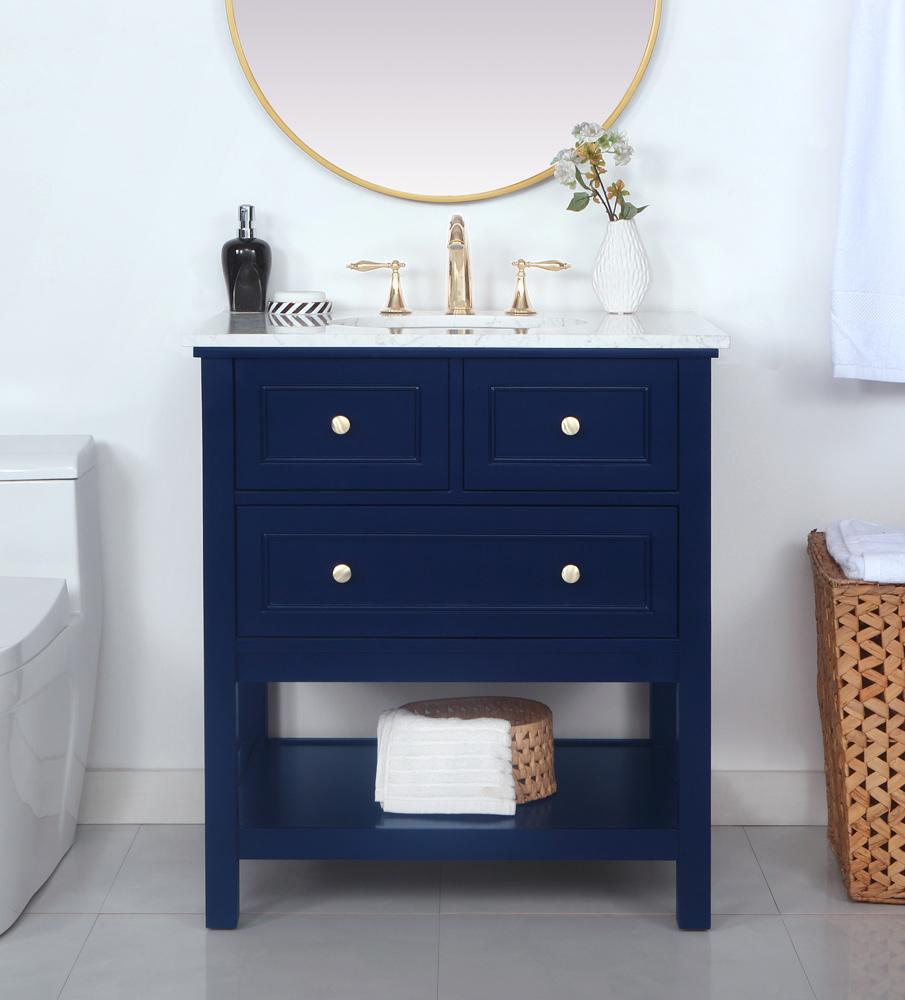 Elegant Furniture & Lighting - Metropolis 30 inch Single bathroom vanity in Blue - VF27030BL veiw 9