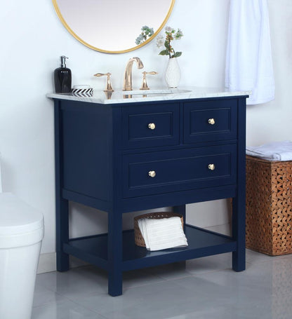 Elegant Furniture & Lighting - Metropolis 30 inch Single bathroom vanity in Blue - VF27030BL veiw 10