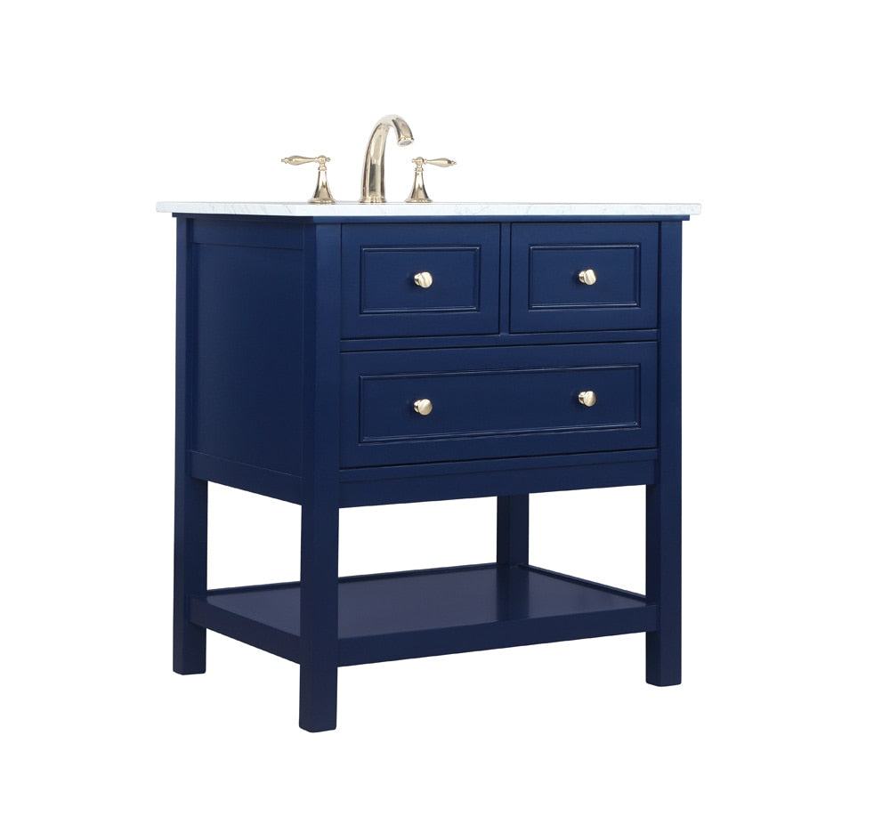 Elegant Furniture & Lighting - Metropolis 30 inch Single bathroom vanity in Blue - VF27030BL veiw 14