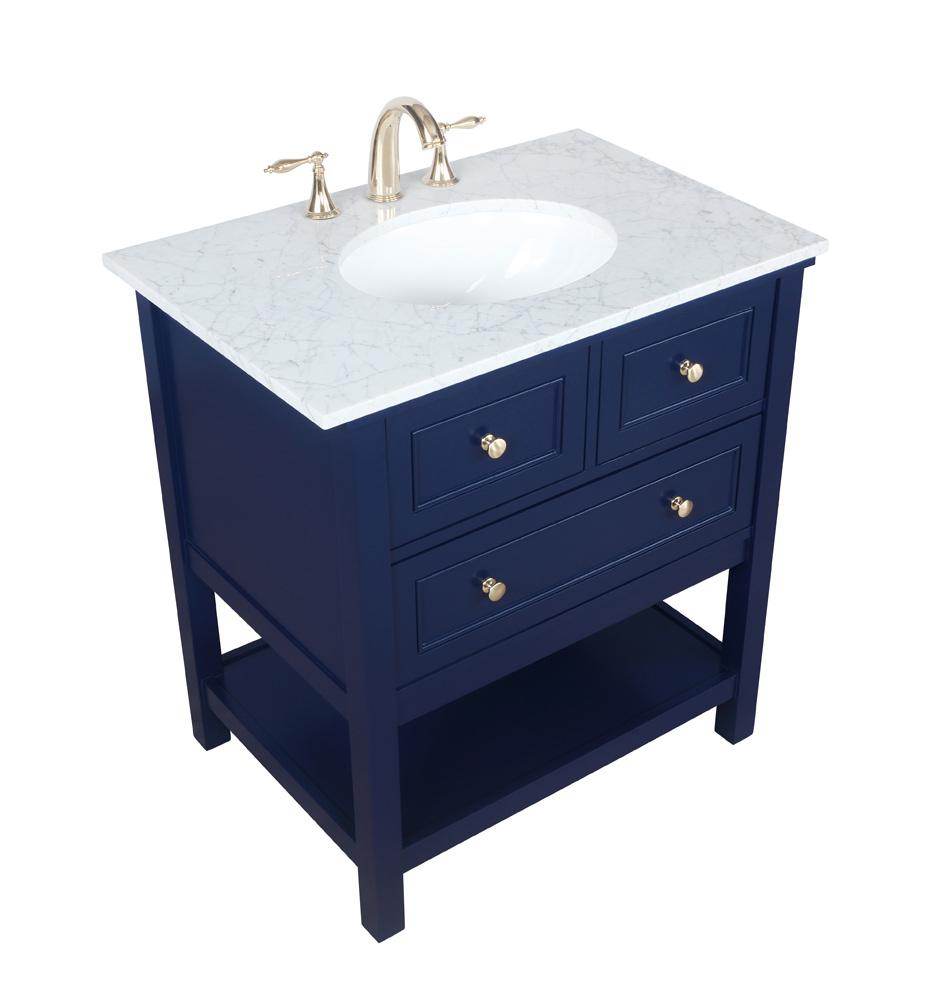 Elegant Furniture & Lighting - Metropolis 30 inch Single bathroom vanity in Blue - VF27030BL veiw 15