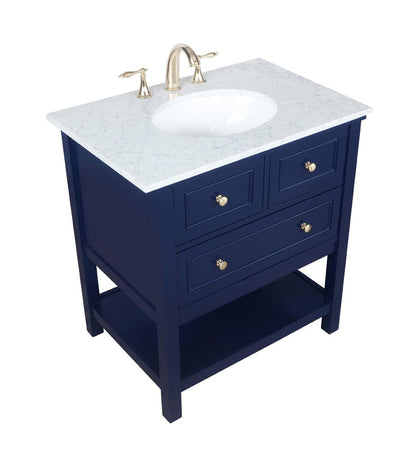 Elegant Furniture & Lighting - Metropolis 30 inch Single bathroom vanity in Blue - VF27030BL veiw 15