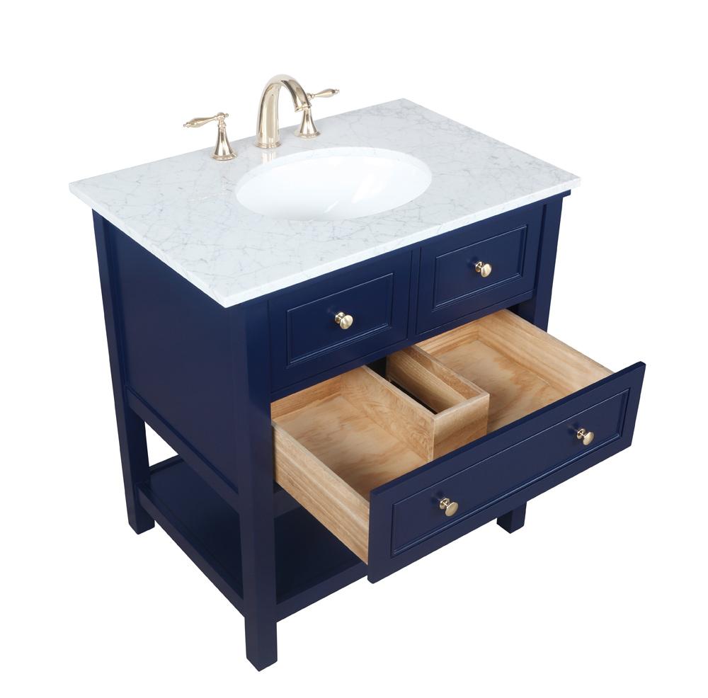 Elegant Furniture & Lighting - Metropolis 30 inch Single bathroom vanity in Blue - VF27030BL veiw 16