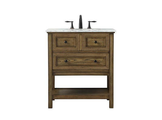 Elegant Furniture & Lighting - Metropolis 30 inch Single bathroom vanity in driftwood - VF27030DW veiw 1