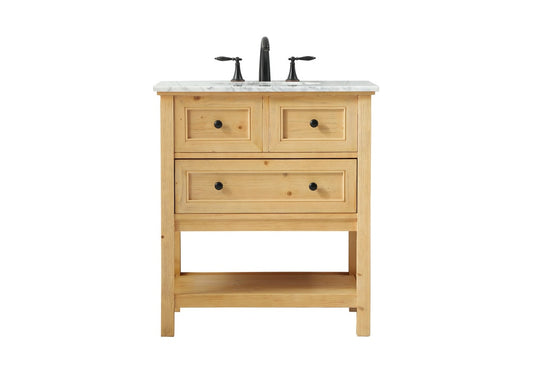 Elegant Furniture & Lighting - Metropolis 30 inch Single bathroom vanity in natural wood - VF27030NW veiw 1