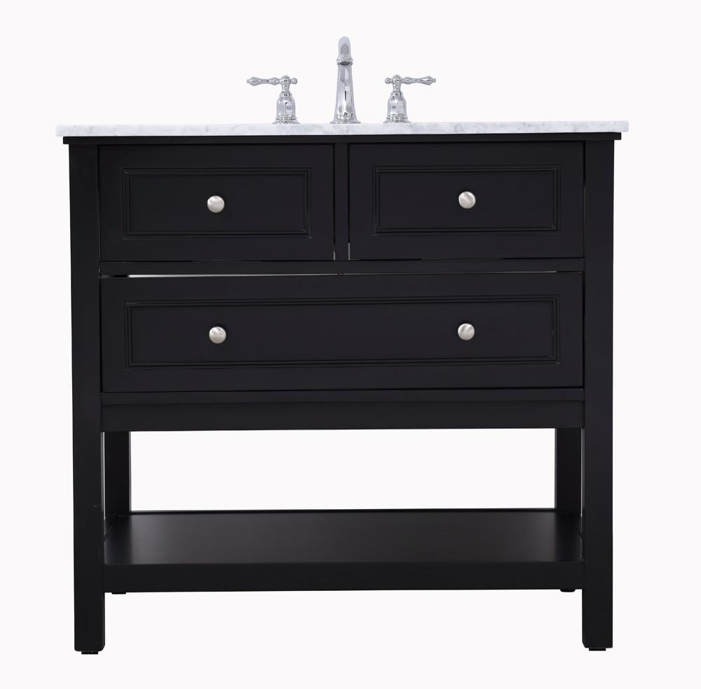 Elegant Furniture & Lighting - Metropolis 36 in. Single bathroom vanity set in Black - VF27036BK veiw 1