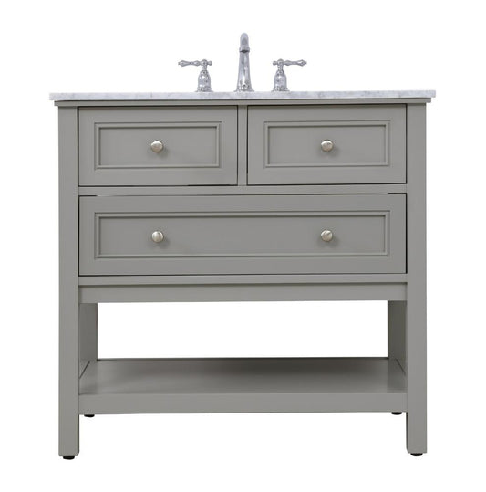 Elegant Furniture & Lighting - Metropolis 36 in. Single bathroom vanity set in Grey - VF27036GR veiw 1